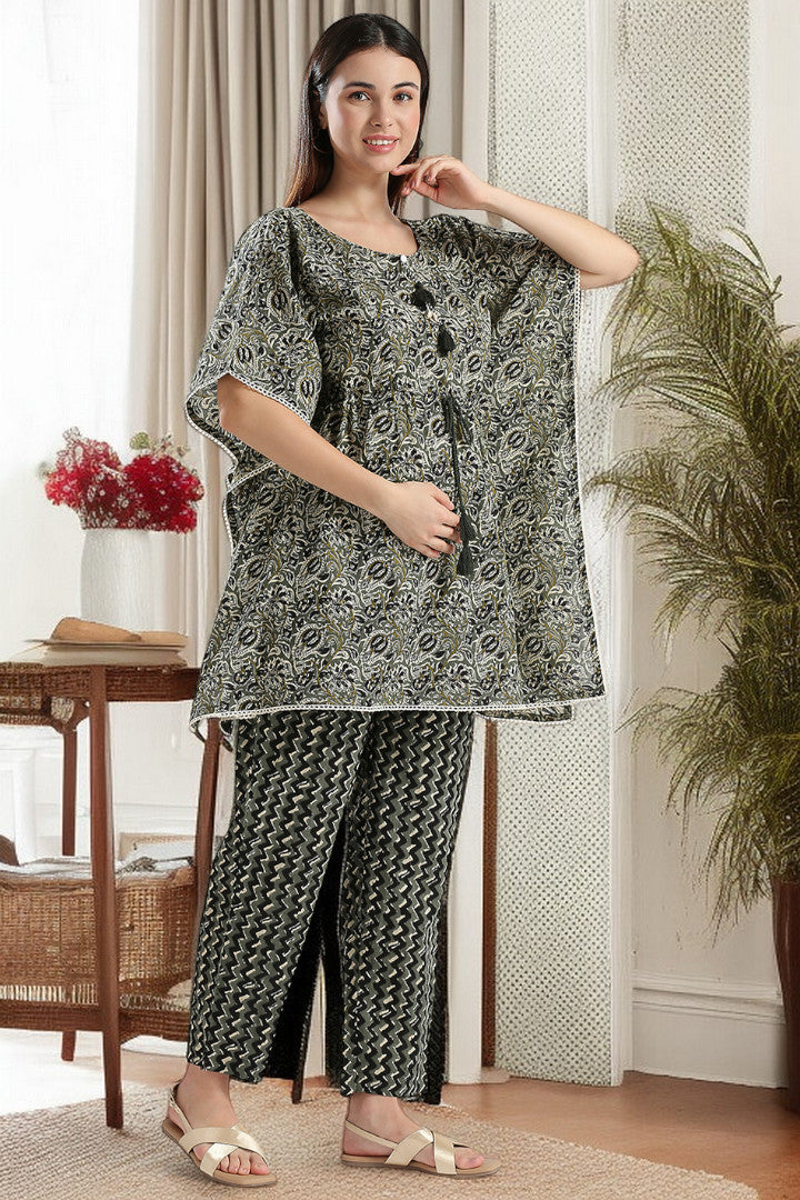 Printed Maternity Kaftan Pant – Designed for Pregnancy & Nursing