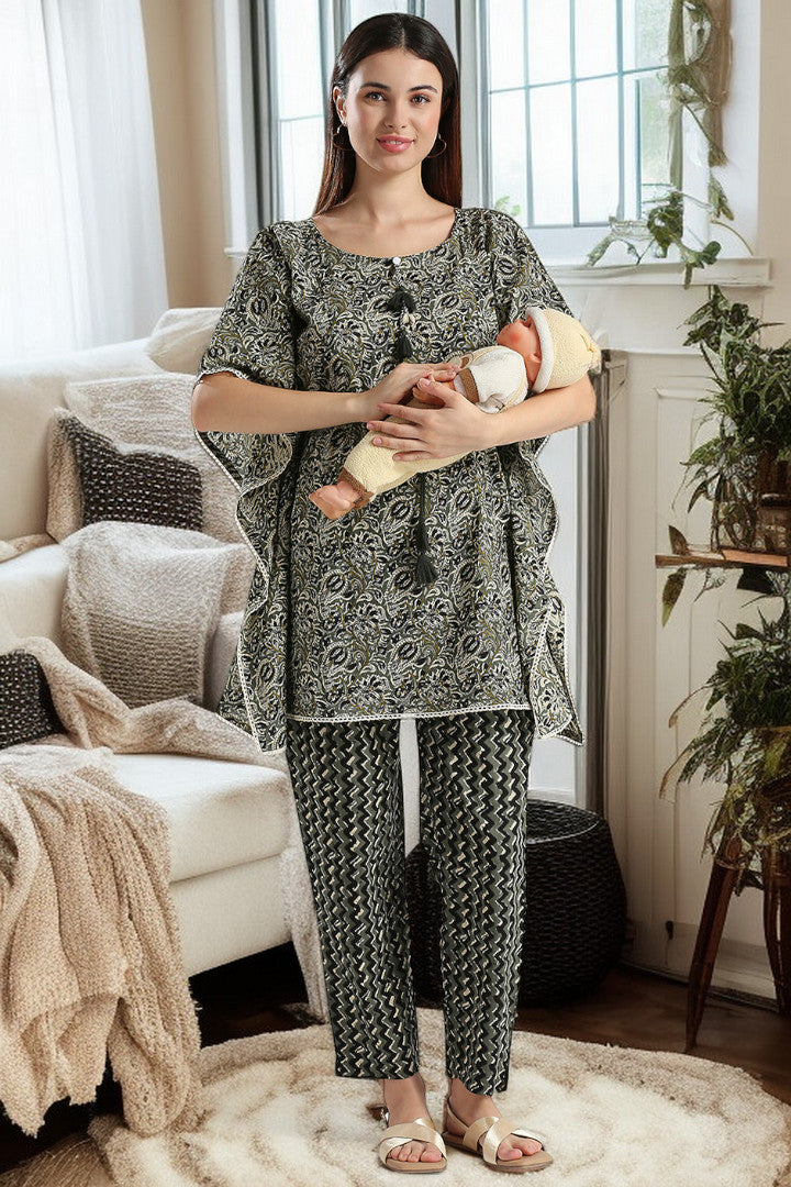 Printed Maternity Kaftan Pant – Designed for Pregnancy & Nursing