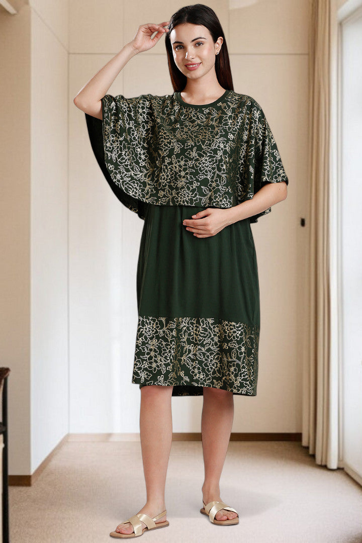 Zipless Maternity Poncho Dress for Easy Wear & All-Day Comfort