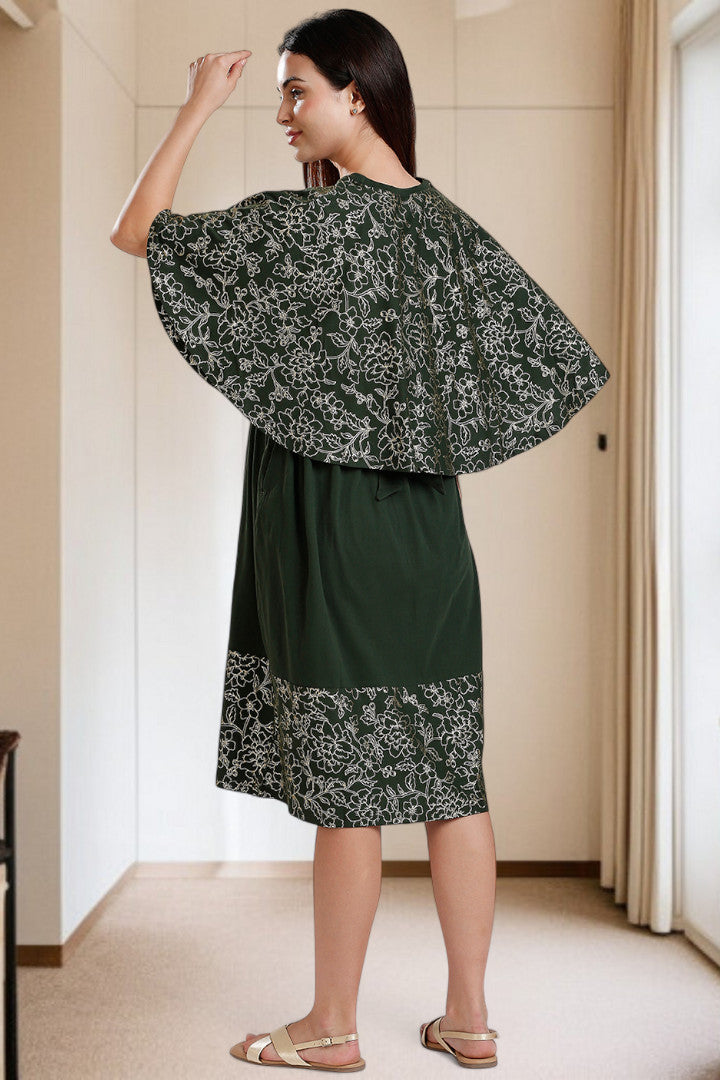 Zipless Maternity Poncho Dress for Easy Wear & All-Day Comfort