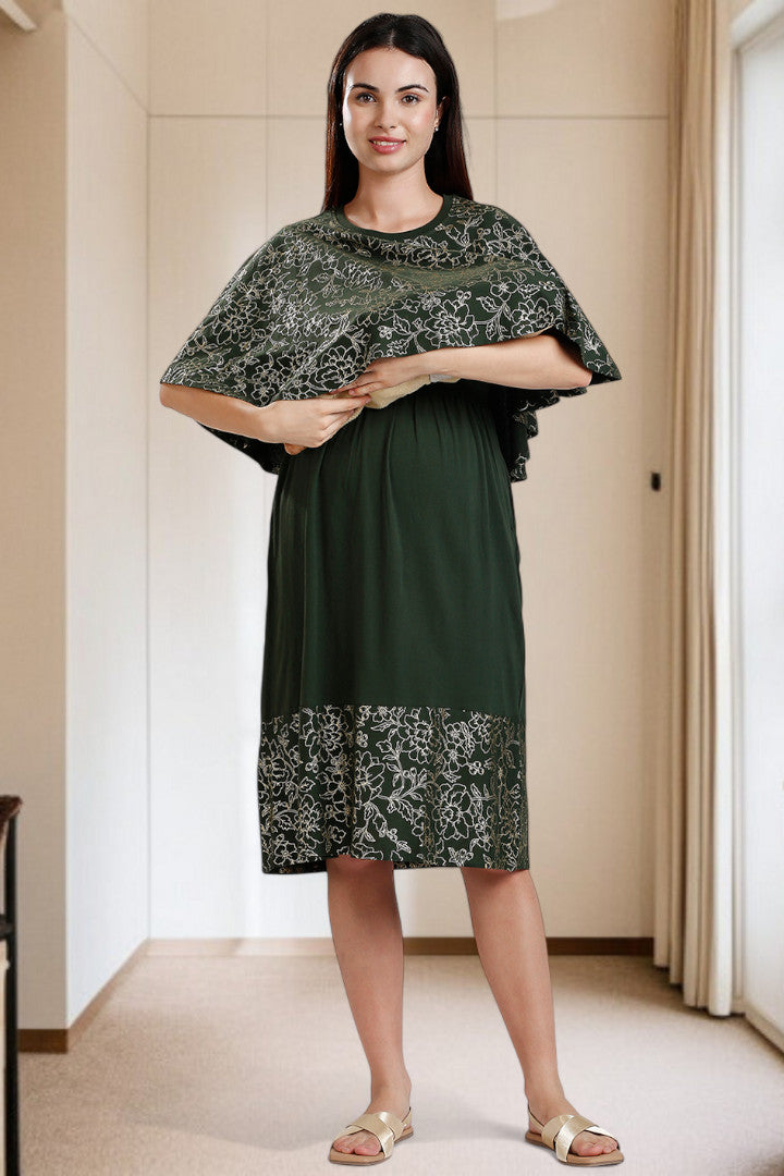 Zipless Maternity Poncho Dress for Easy Wear & All-Day Comfort