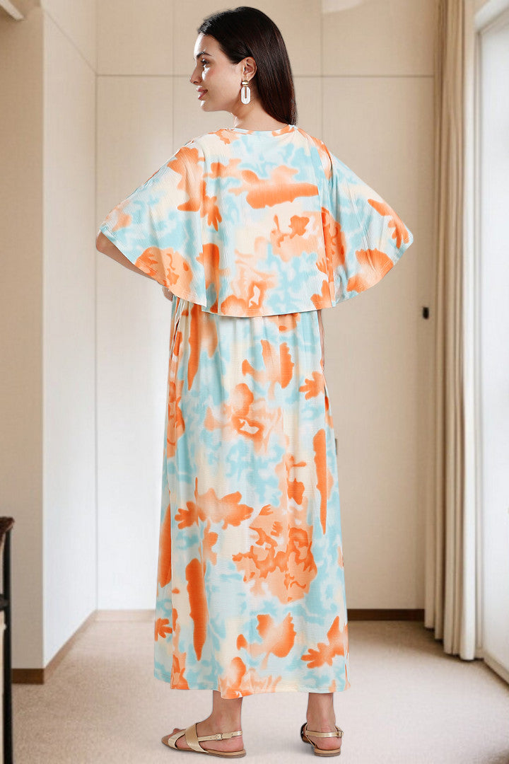 Zipless Maternity Poncho Gown for Easy Wear & All-Day Comfort