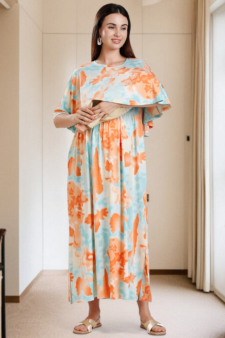 Zipless Maternity Poncho Gown for Easy Wear & All-Day Comfort