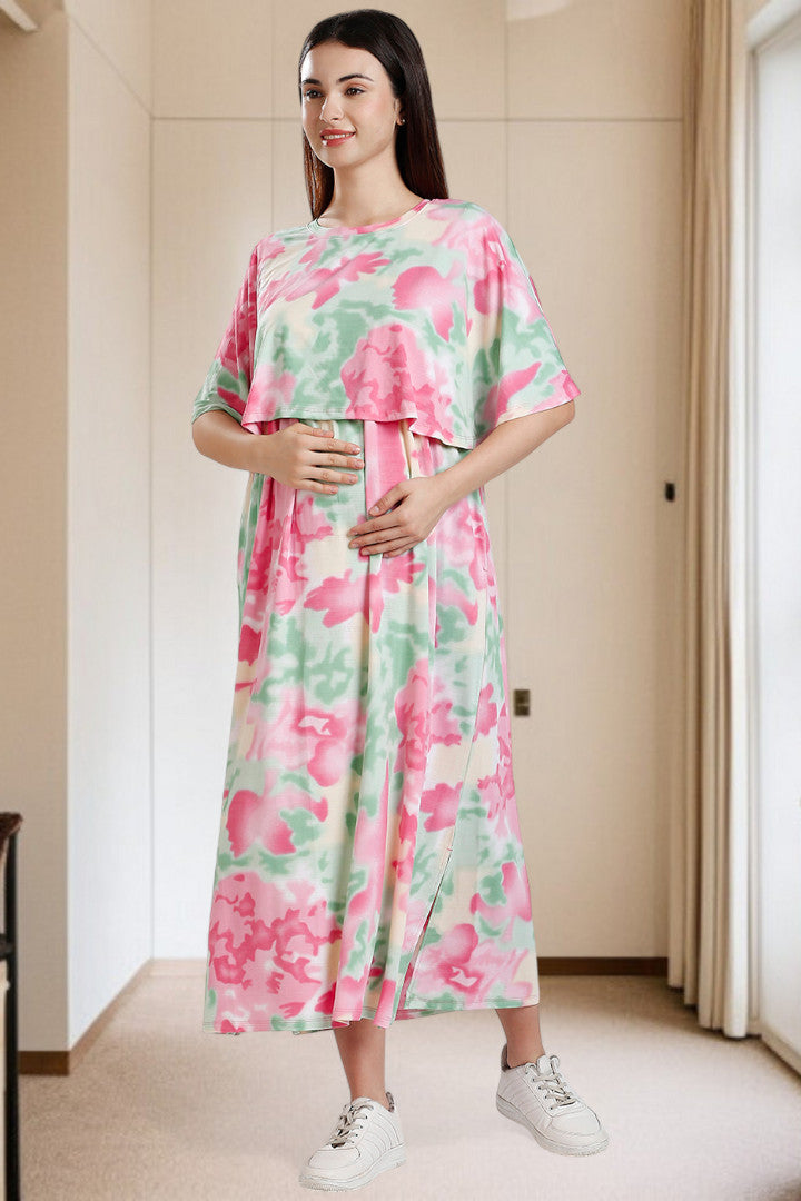 Zipless Maternity Poncho Gown for Easy Wear & All-Day Comfort