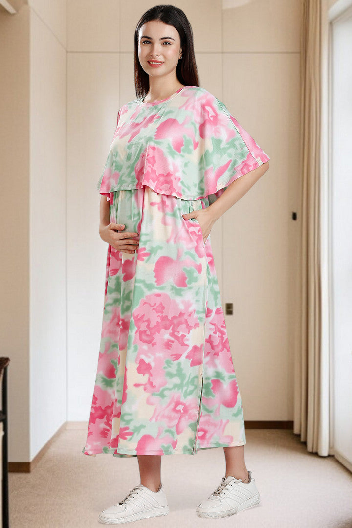 Zipless Maternity Poncho Gown for Easy Wear & All-Day Comfort