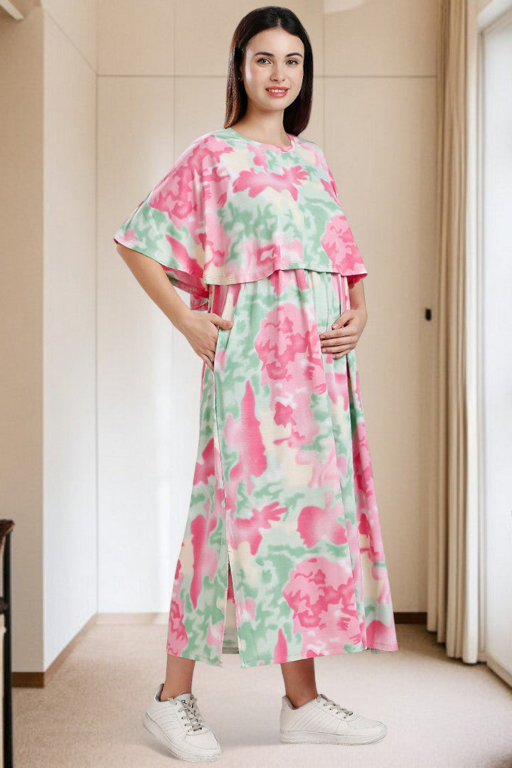 Zipless Maternity Poncho Gown for Easy Wear & All-Day Comfort