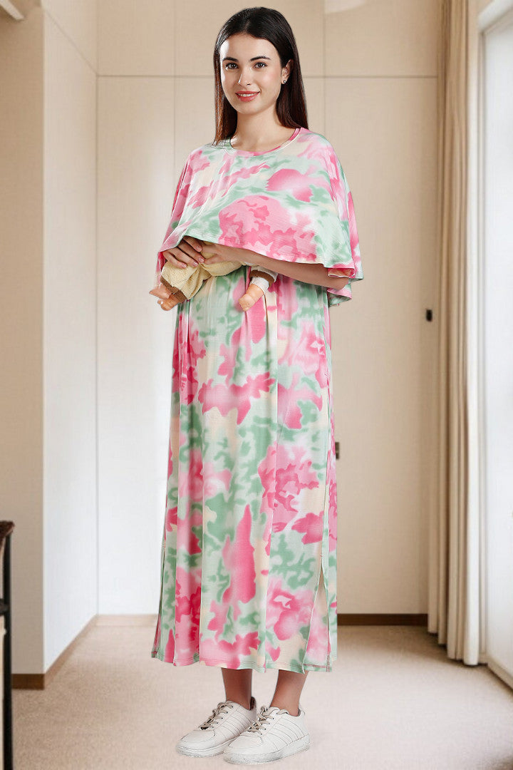 Zipless Maternity Poncho Gown for Easy Wear & All-Day Comfort