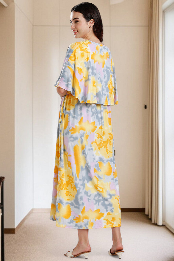 Zipless Maternity Poncho Gown for Easy Wear & All-Day Comfort