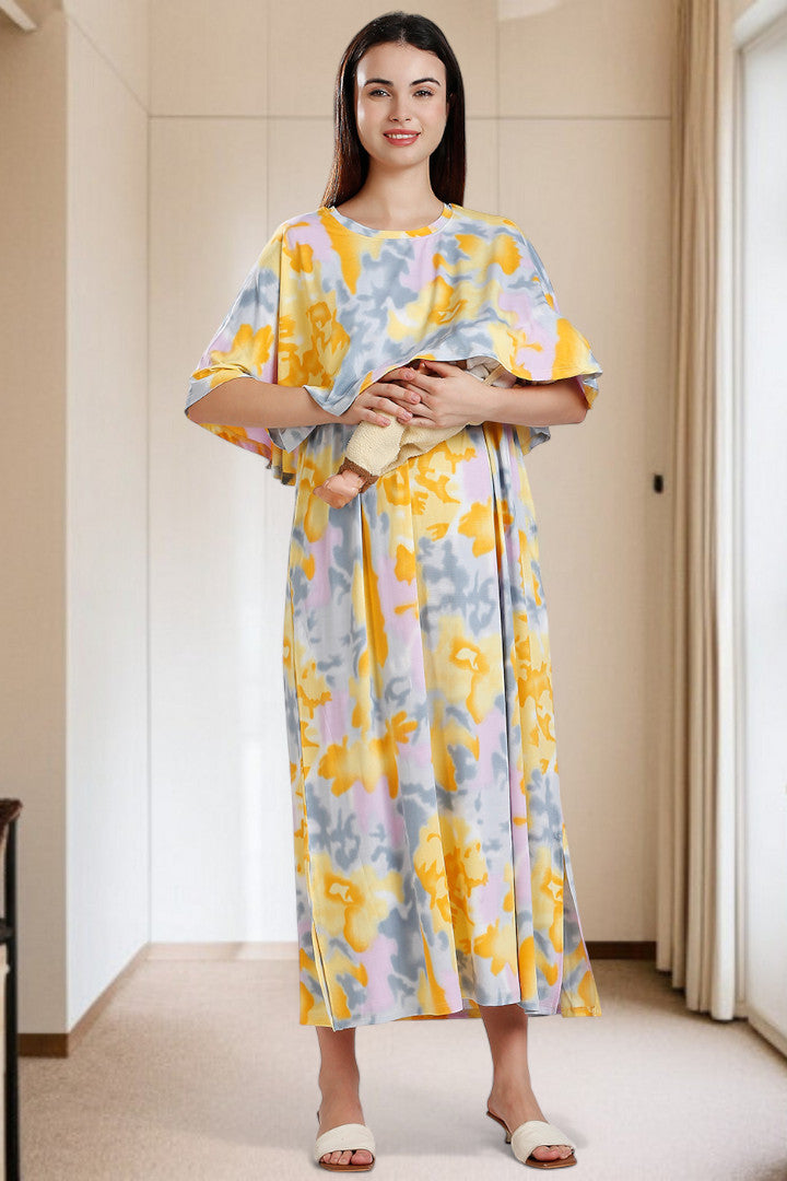 Zipless Maternity Poncho Gown for Easy Wear & All-Day Comfort