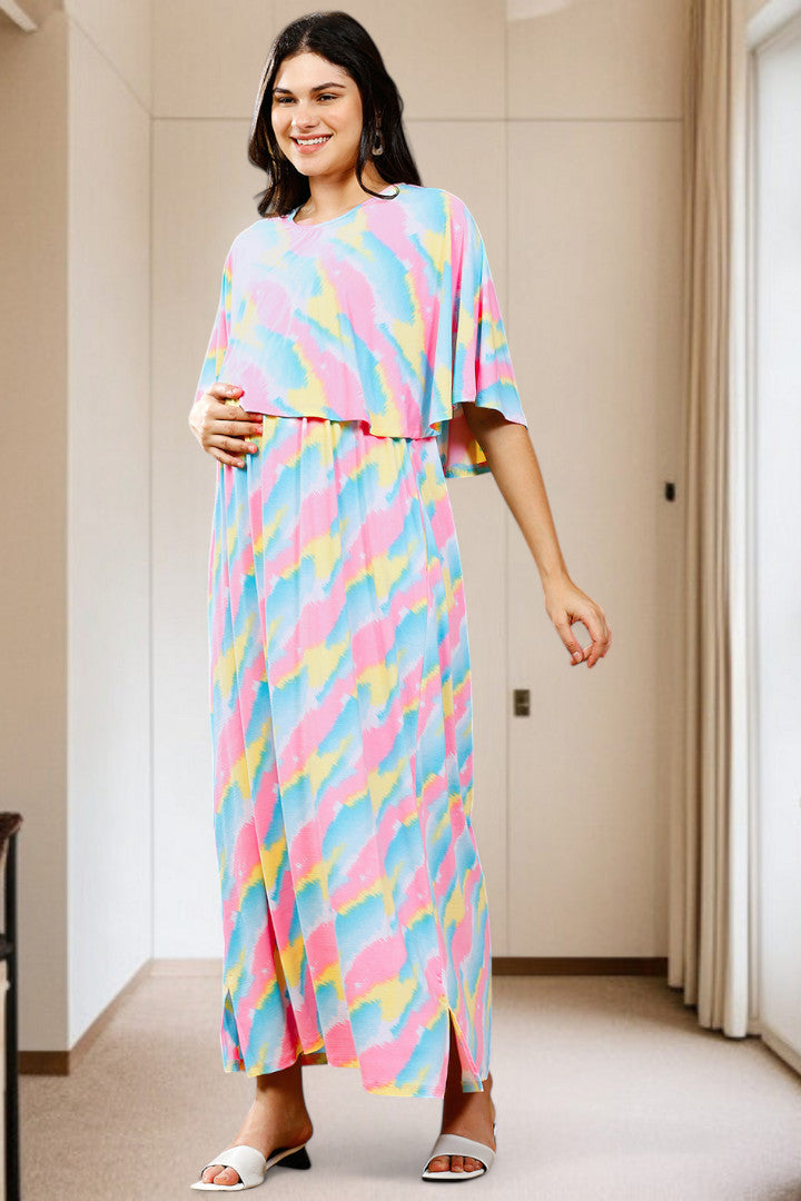 Zipless Maternity Poncho Gown for Easy Wear & All-Day Comfort