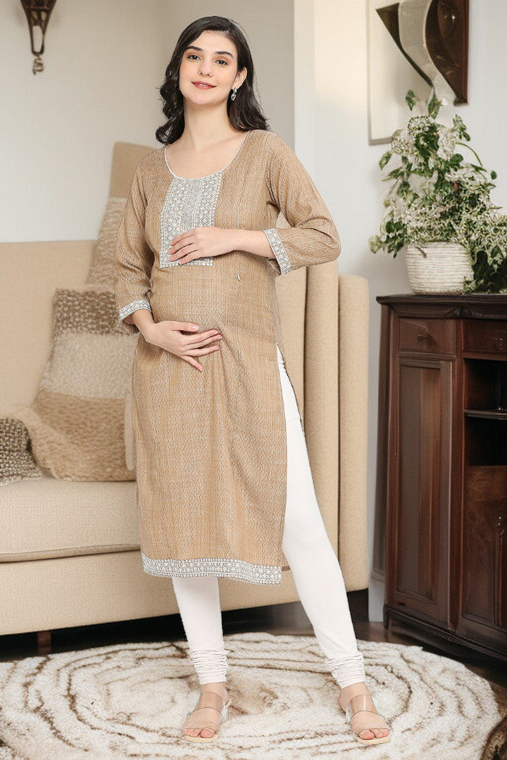 PolyCotton Maternity Kurta For Pregnancy & Nursing