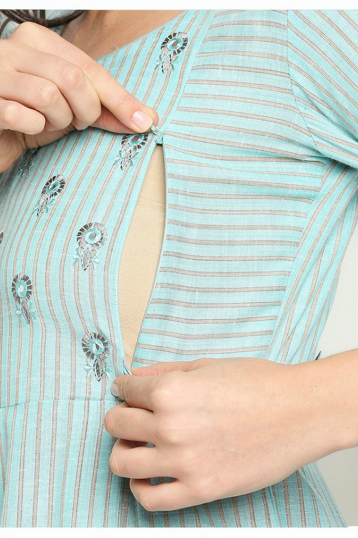PolyCotton Maternity Kurta - Designed For Pregnancy & Feeding