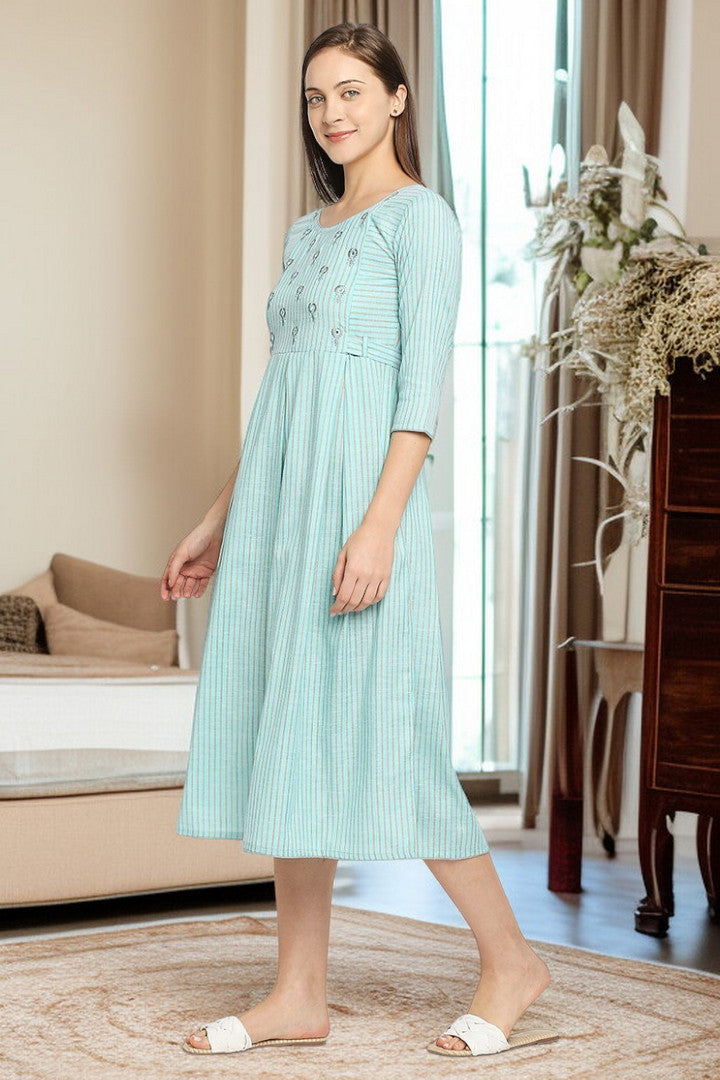 PolyCotton Maternity Kurta - Designed For Pregnancy & Feeding