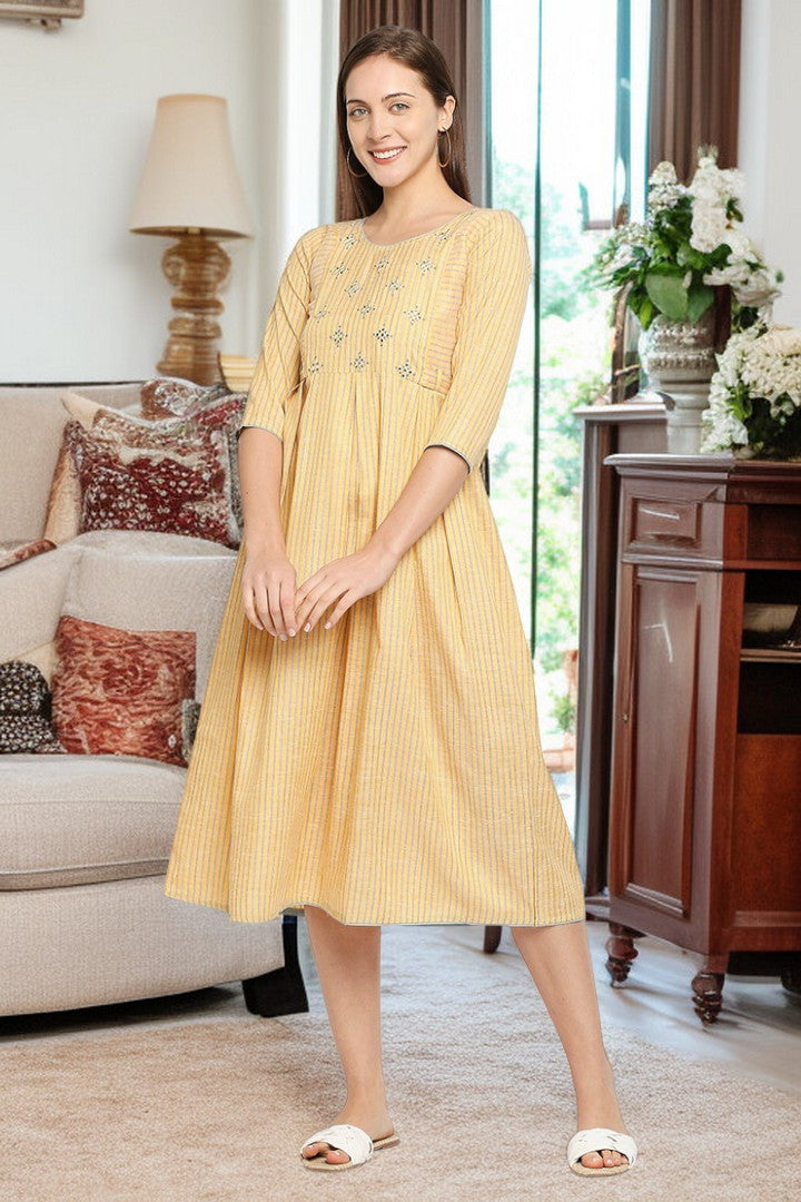 PolyCotton Maternity Kurta - Designed For Pregnancy & Feeding