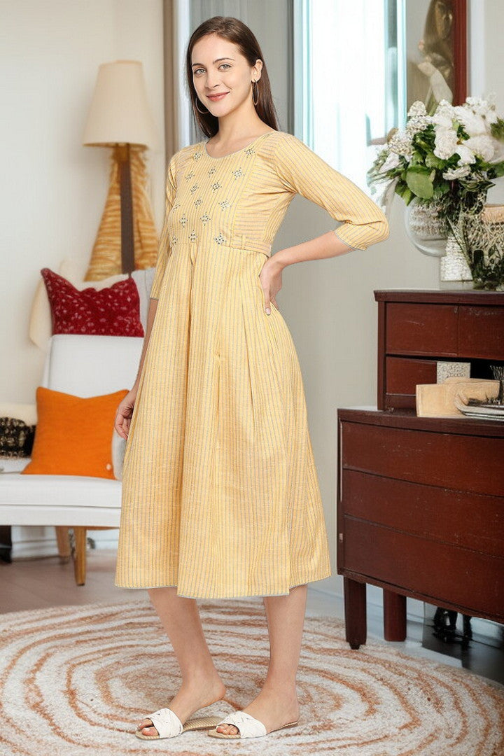 PolyCotton Maternity Kurta - Designed For Pregnancy & Feeding