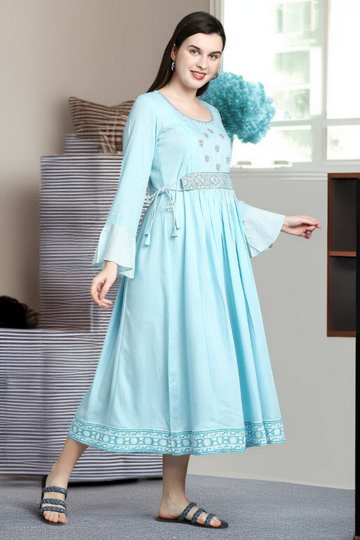 Rayon Maternity Kurta - Designed For Pregnancy & Feeding
