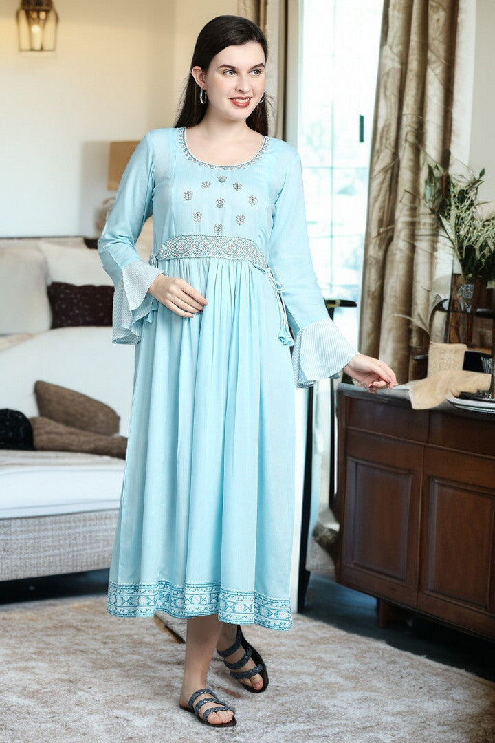 Rayon Maternity Kurta - Designed For Pregnancy & Feeding