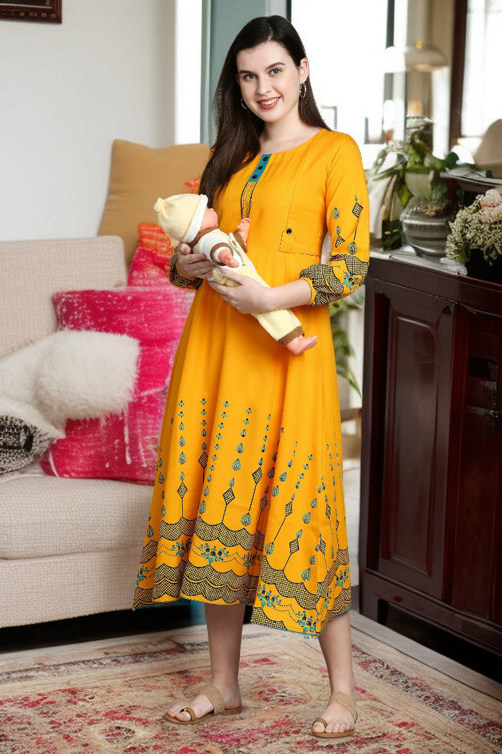 Rayon Maternity Kurta - Designed For Pregnancy & Feeding