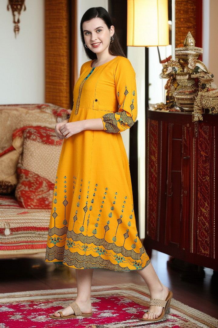 Rayon Maternity Kurta - Designed For Pregnancy & Feeding
