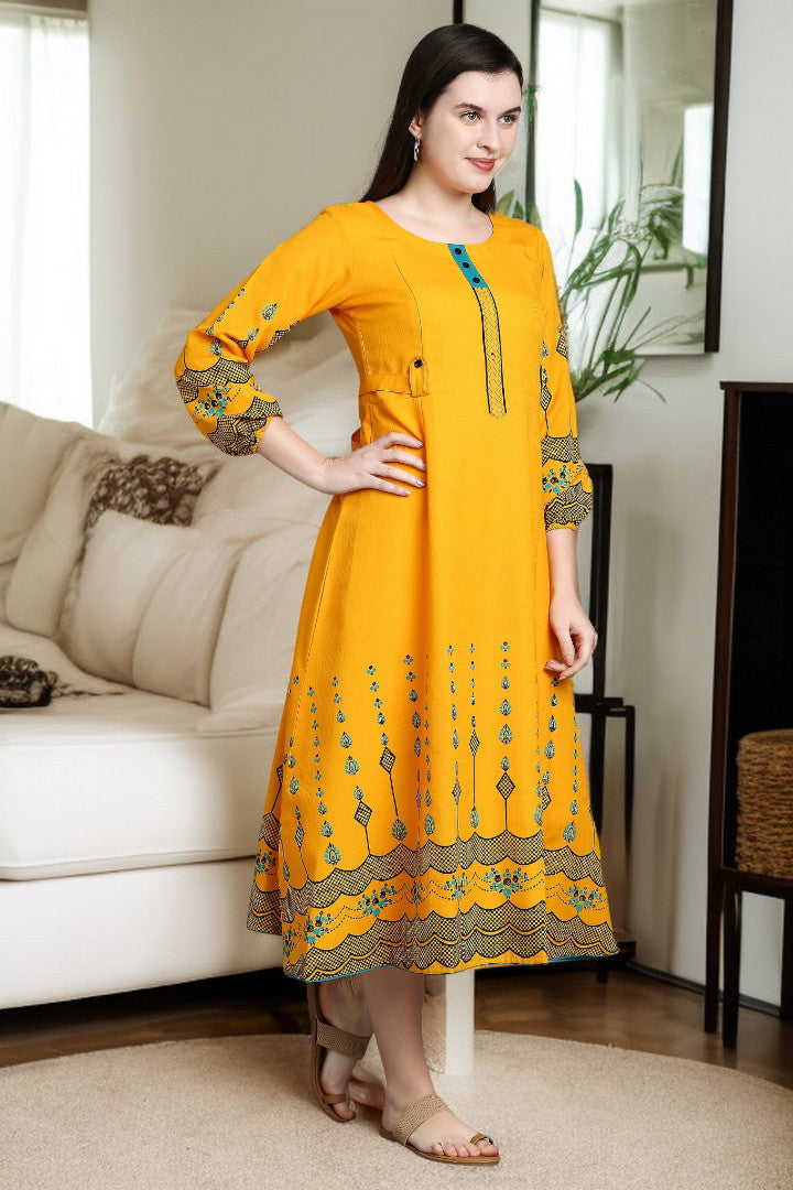 Rayon Maternity Kurta - Designed For Pregnancy & Feeding