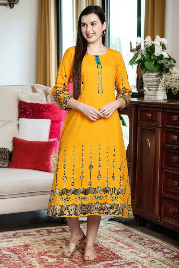 Rayon Maternity Kurta - Designed For Pregnancy & Feeding