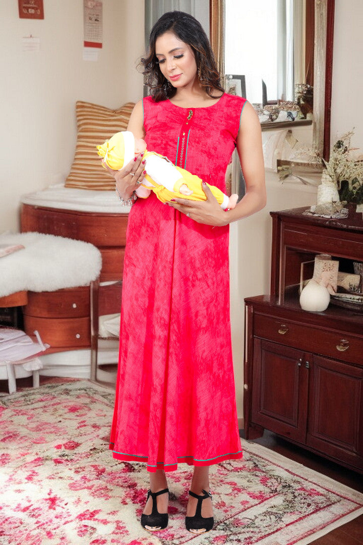 PolyCotton Maternity Kurta - Designed For Pregnancy & Feeding