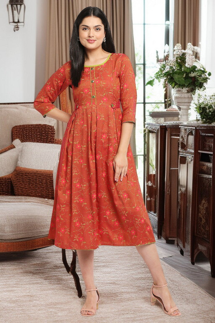 Rayon Maternity Flare Kurta For Pre & Post Pregnancy
