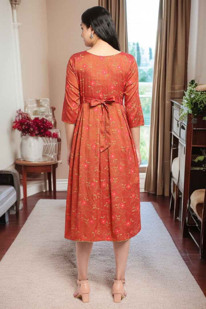 Rayon Maternity Flare Kurta For Pre & Post Pregnancy