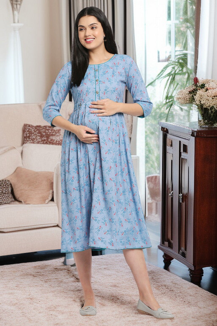 Rayon Maternity Flare Kurta For Pre & Post Pregnancy