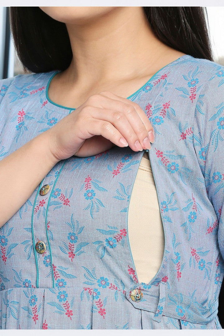Rayon Maternity Flare Kurta For Pre & Post Pregnancy