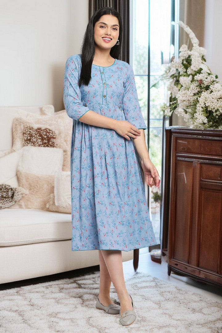 Rayon Maternity Flare Kurta For Pre & Post Pregnancy