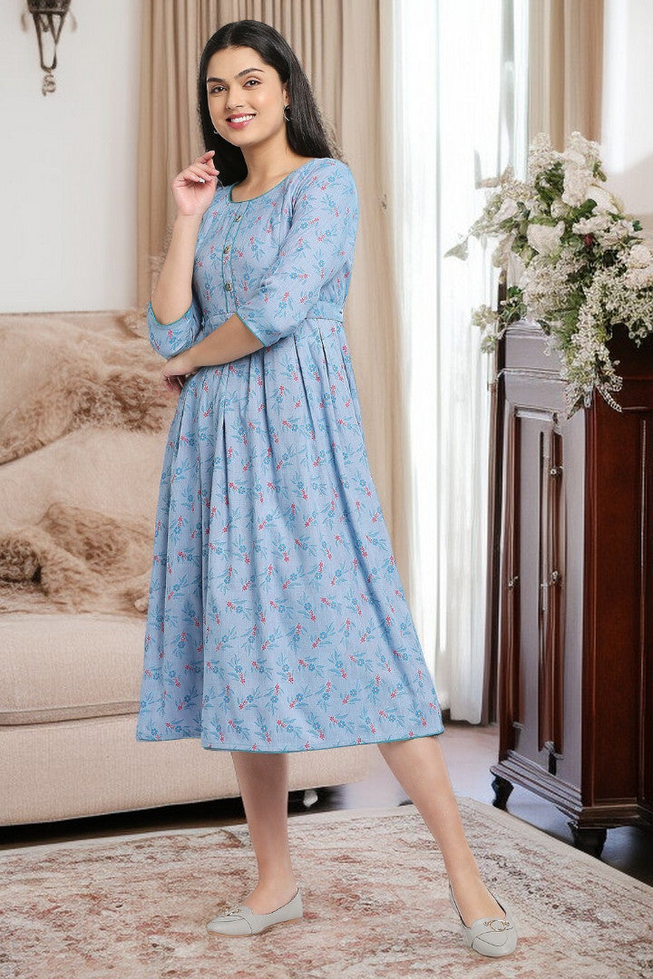Rayon Maternity Flare Kurta For Pre & Post Pregnancy