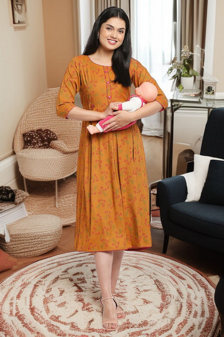 Rayon Maternity Flare Kurta For Pre & Post Pregnancy