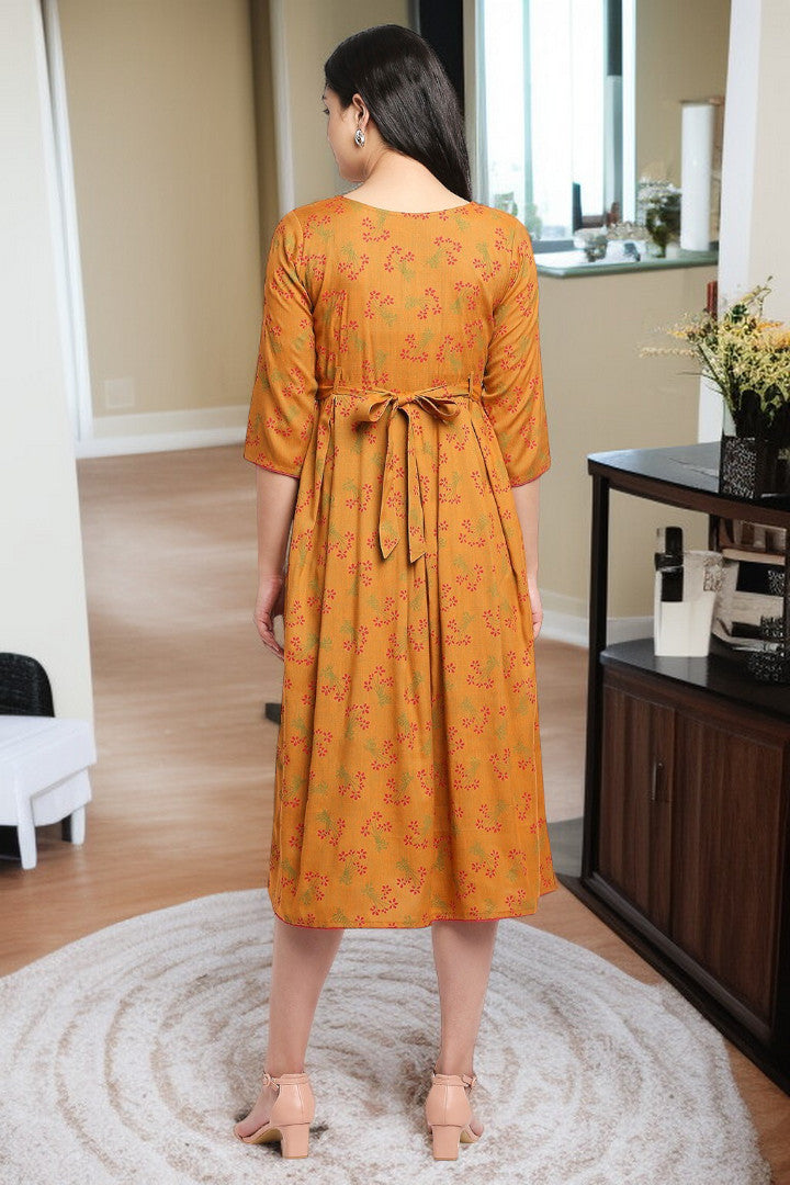 Rayon Maternity Flare Kurta For Pre & Post Pregnancy