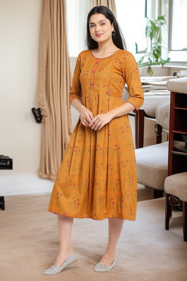Rayon Maternity Flare Kurta For Pre & Post Pregnancy