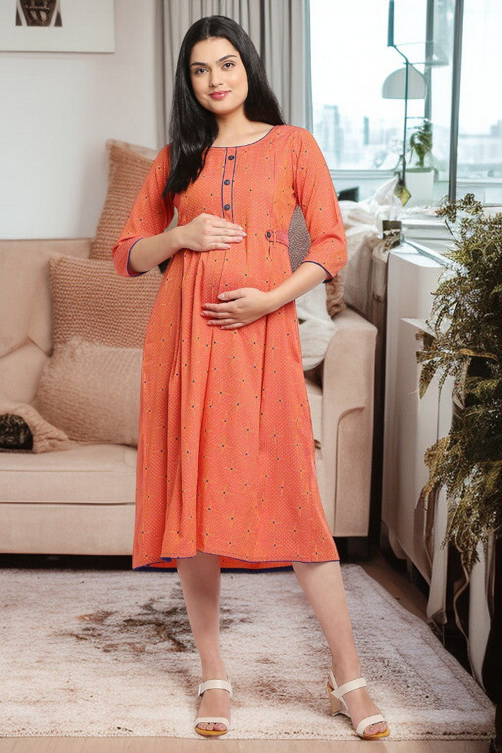 Rayon Maternity Flare Kurta For Pre & Post Pregnancy