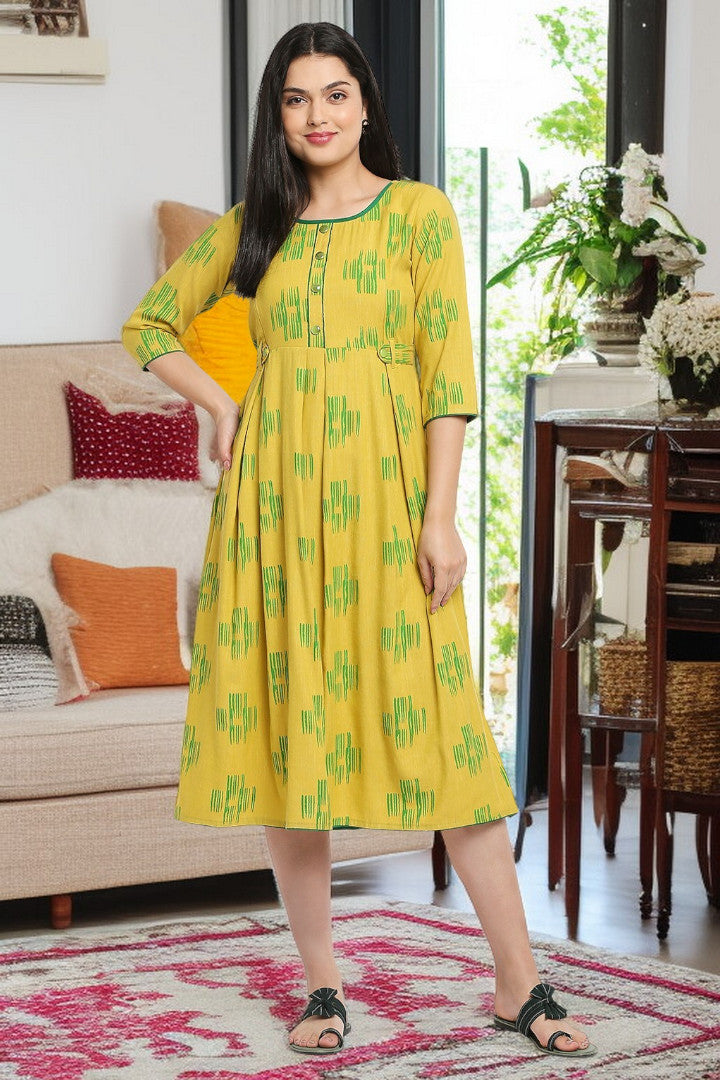 Rayon Maternity Flare Kurta For Pre & Post Pregnancy