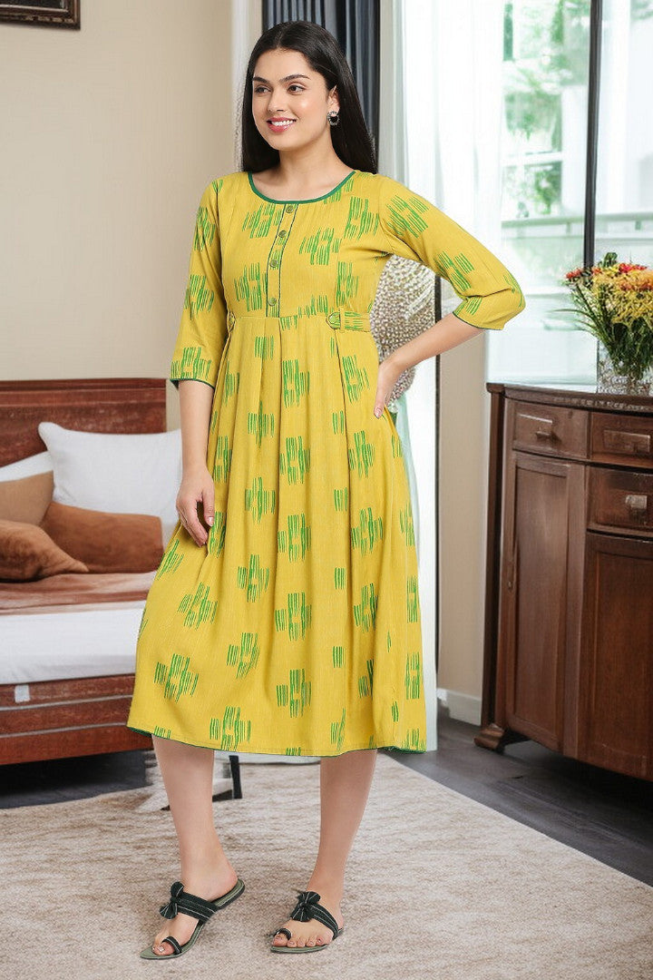 Rayon Maternity Flare Kurta For Pre & Post Pregnancy