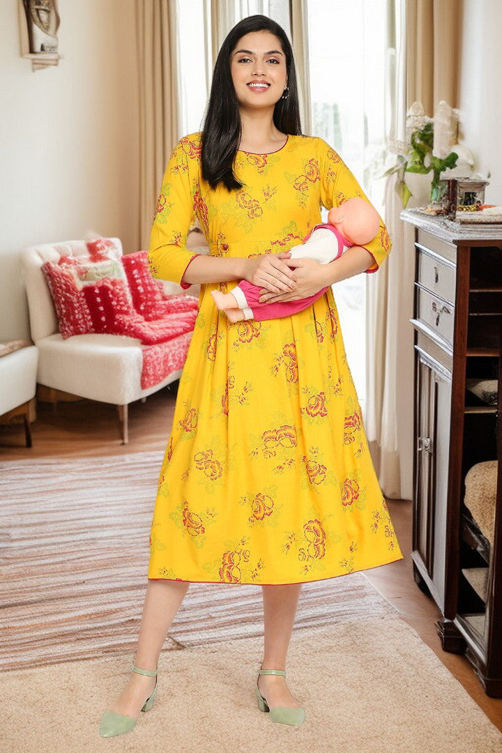 Rayon Maternity Flare Kurta For Pre & Post Pregnancy