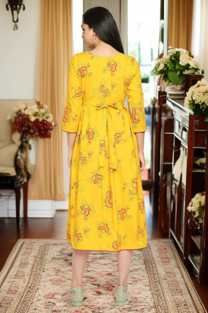 Rayon Maternity Flare Kurta For Pre & Post Pregnancy