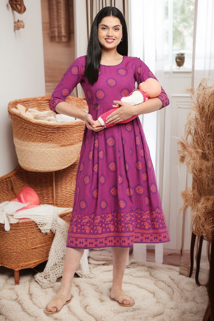 Rayon Maternity Flare Kurta For Pre & Post Pregnancy