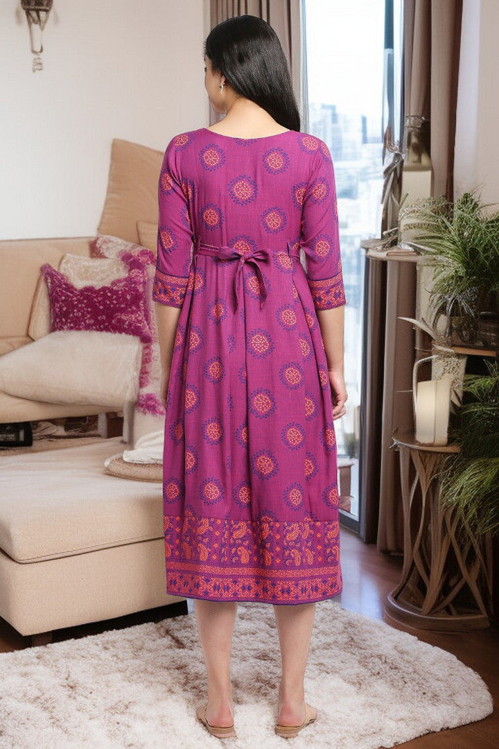 Rayon Maternity Flare Kurta For Pre & Post Pregnancy