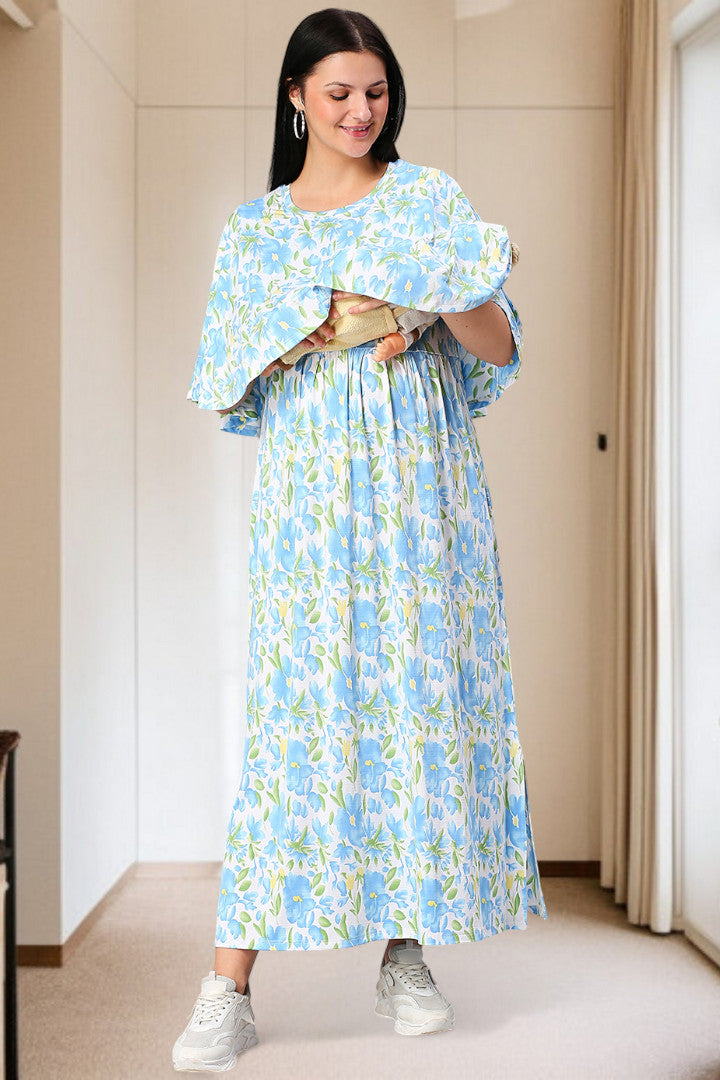 Zipless Maternity Poncho Gown for Easy Wear & All-Day Comfort