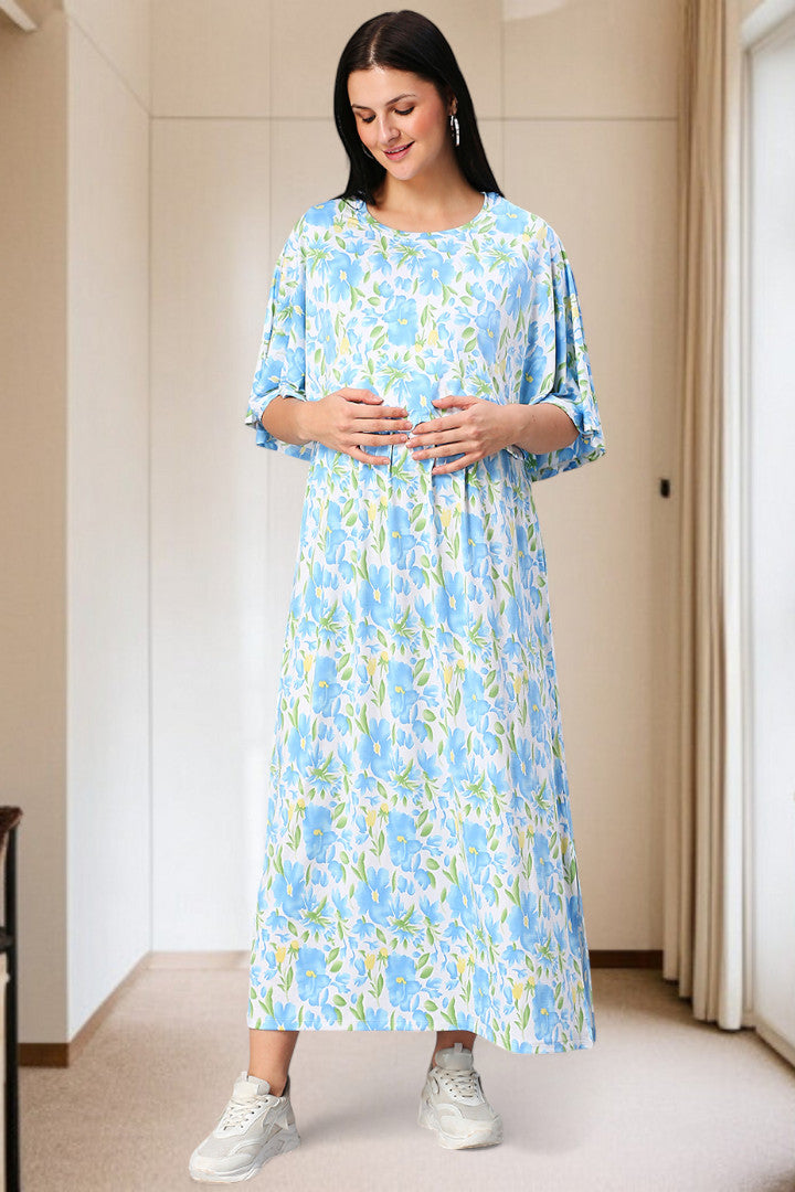 Zipless Maternity Poncho Gown for Easy Wear & All-Day Comfort