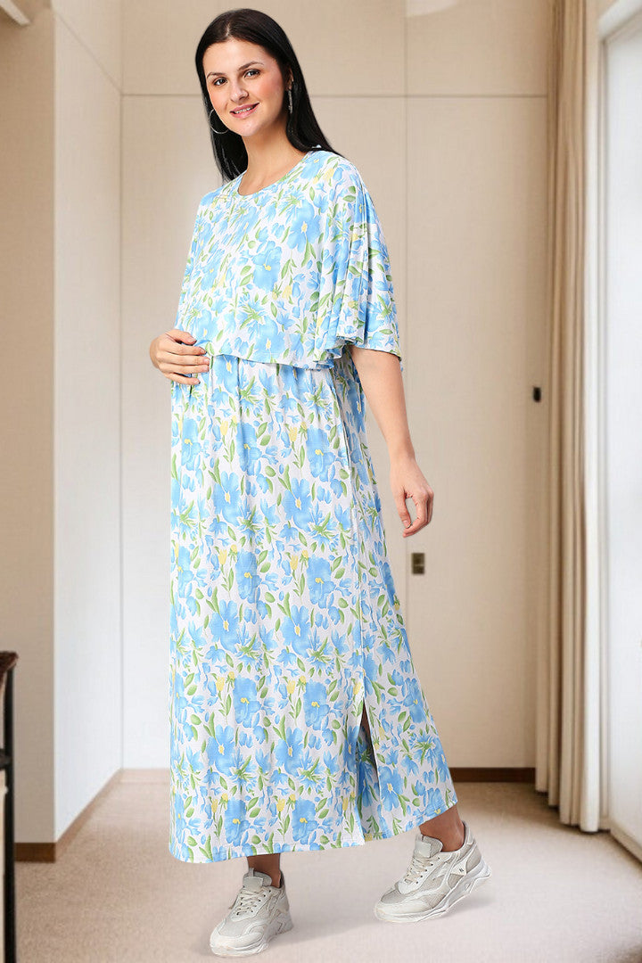 Zipless Maternity Poncho Gown for Easy Wear & All-Day Comfort
