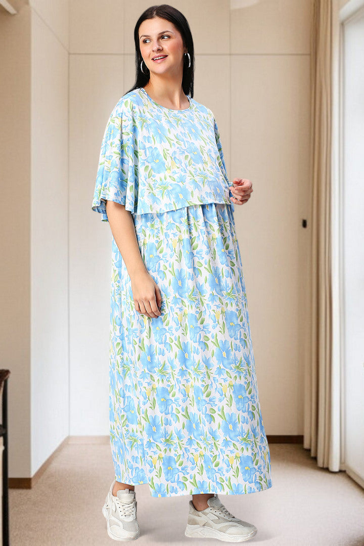 Zipless Maternity Poncho Gown for Easy Wear & All-Day Comfort