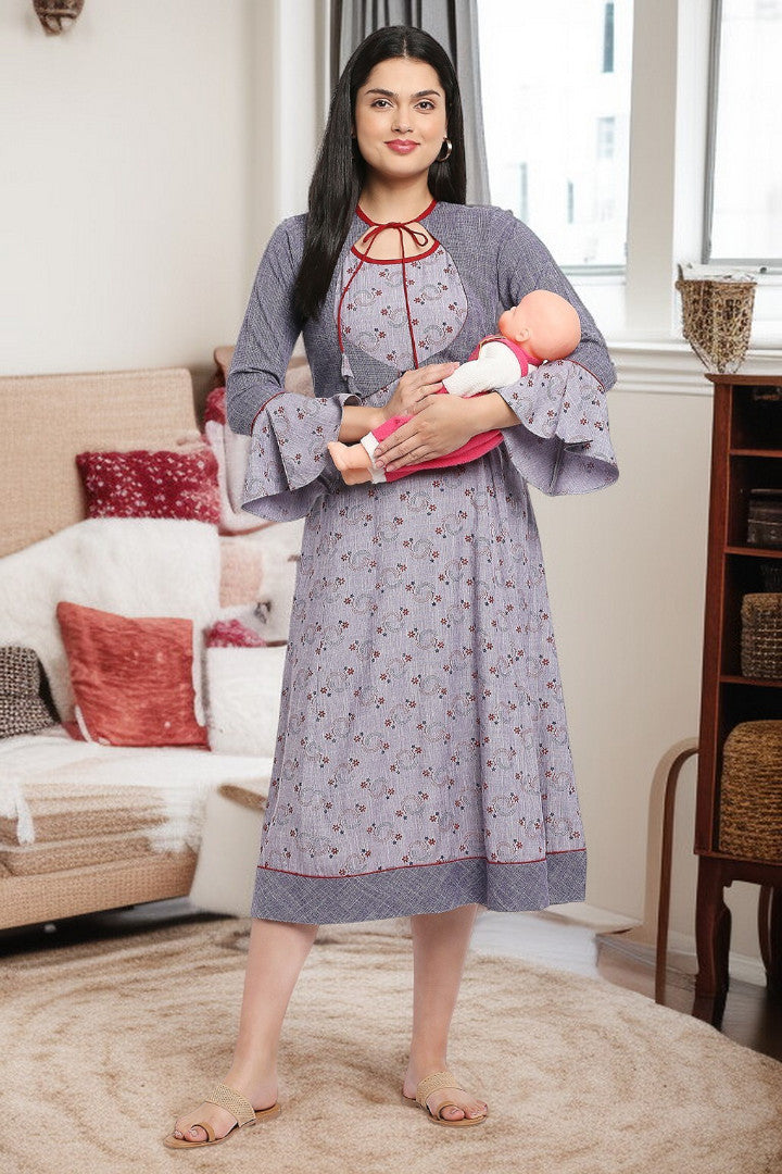 Rayon Maternity Flare Kurta For Pre & Post Pregnancy