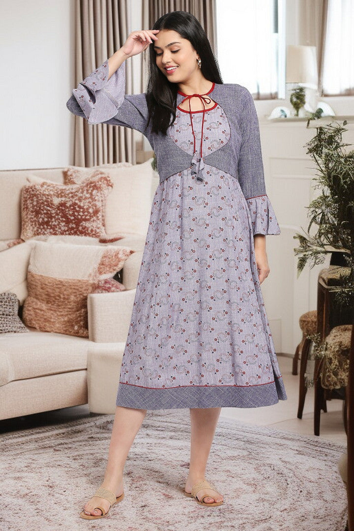 Rayon Maternity Flare Kurta For Pre & Post Pregnancy