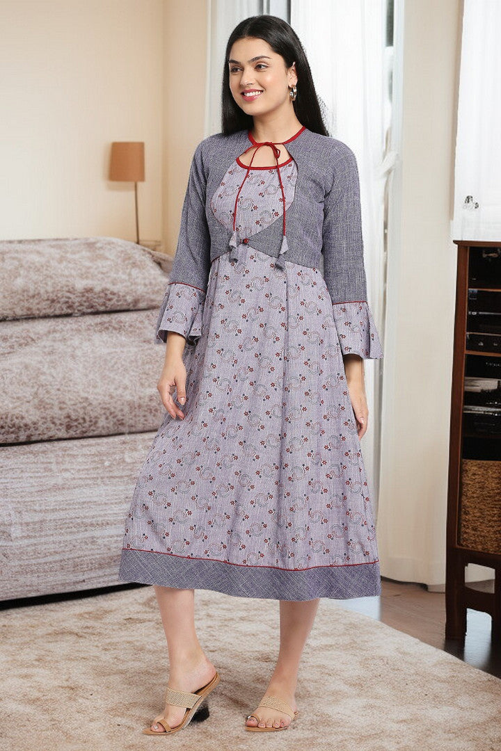Rayon Maternity Flare Kurta For Pre & Post Pregnancy