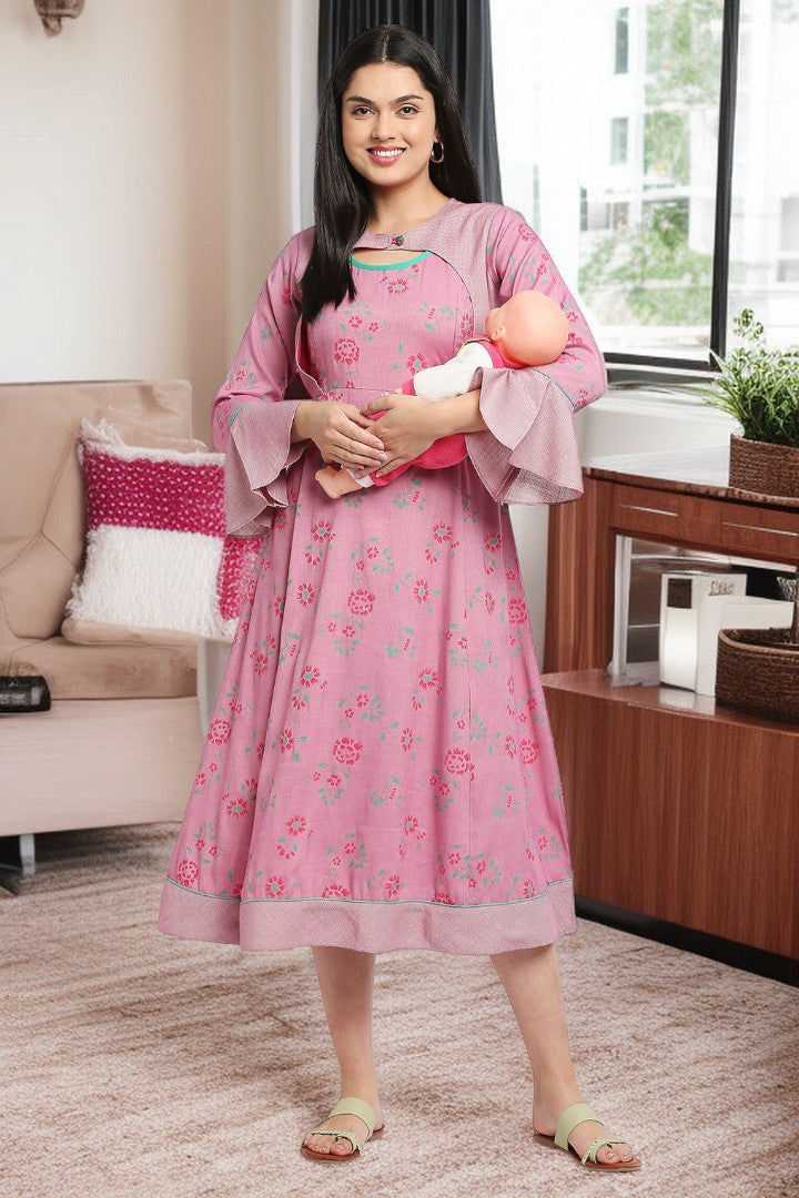Rayon Maternity Flare Kurta For Pre & Post Pregnancy